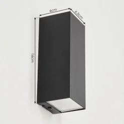 Applique Murale D'Exterieurbogachie Led Noir, 1 Lumiere