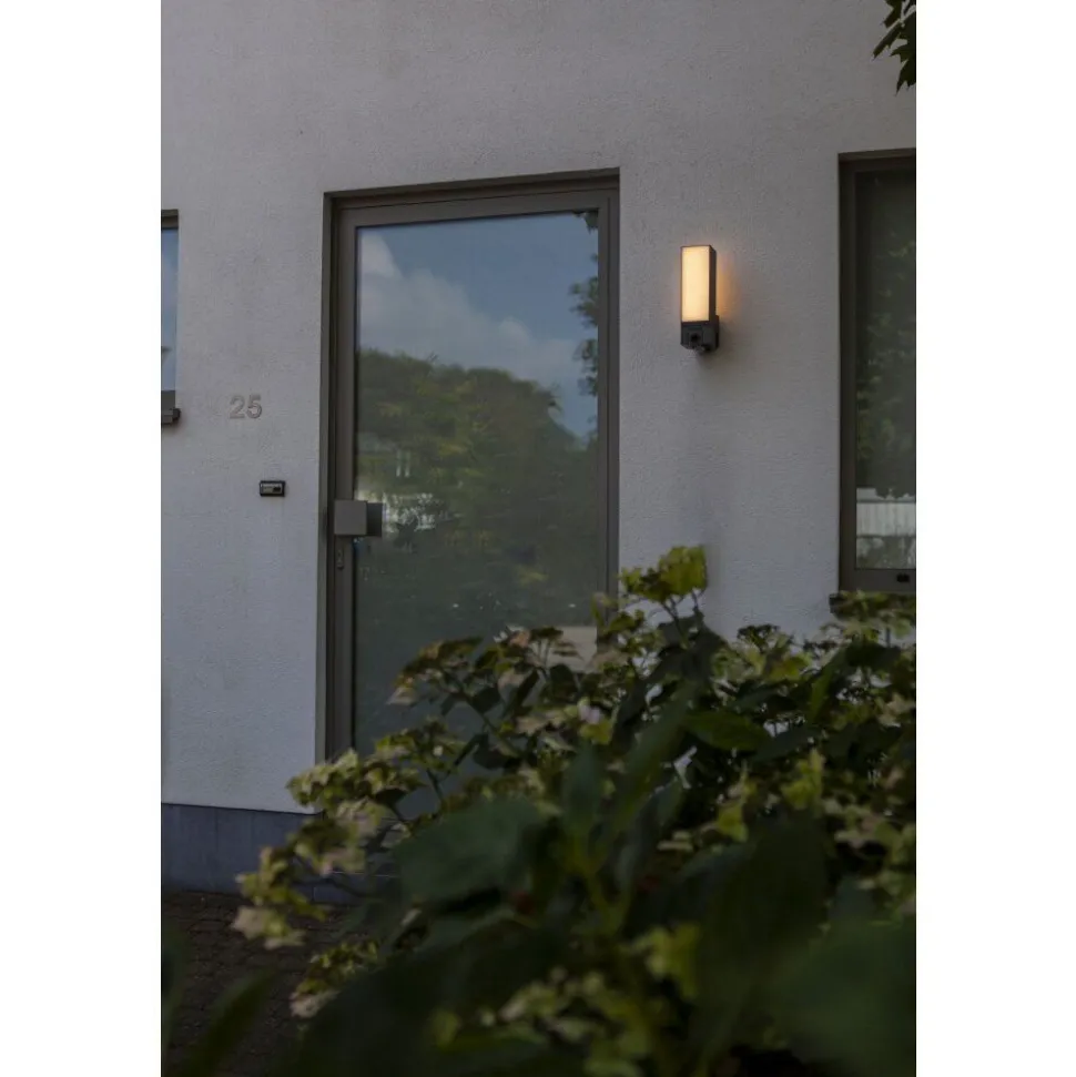 Applique Murale D'Exterieur Lutec Cuba Led Anthracite, 1 Lumiere, Detecteur De Mouvement