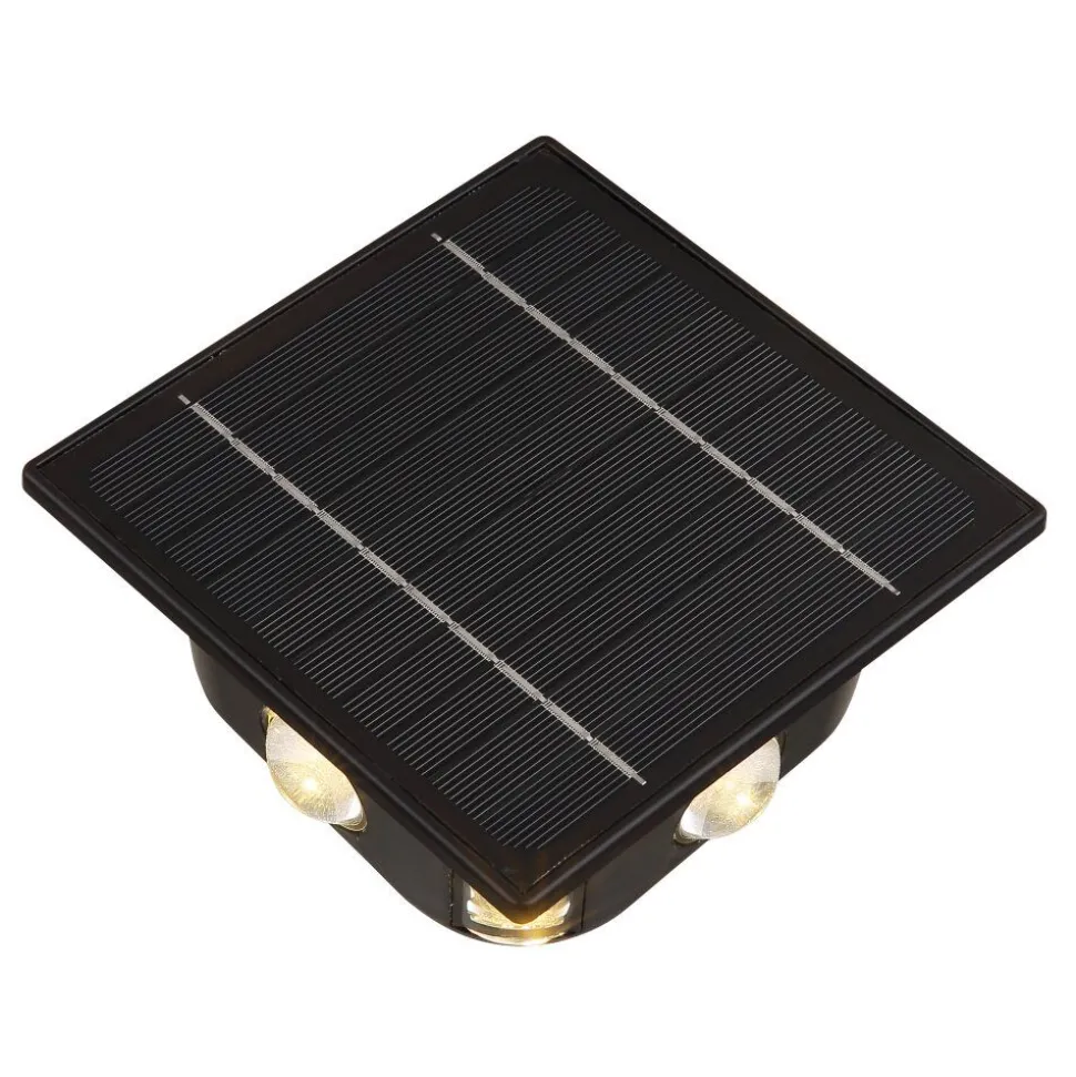Applique Murale D'Exterieur Globo Solar Led Noir, 1 Lumiere
