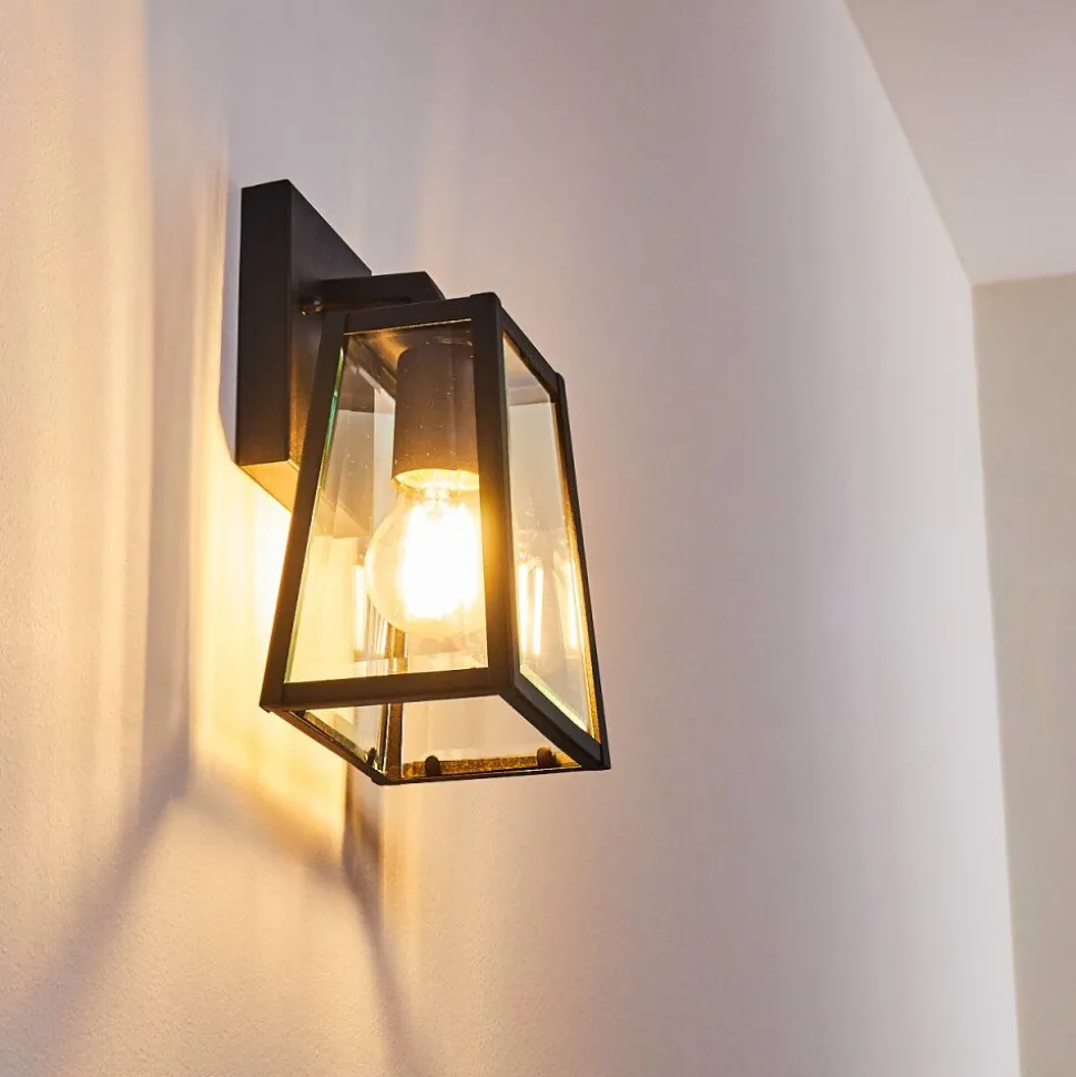 Applique Murale D'Exterieur Hjerpsted Noir, 1 Lumiere