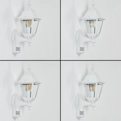 Applique Murale D'Exterieur Naofe Blanc, 1 Lumiere, Detecteur De Mouvement
