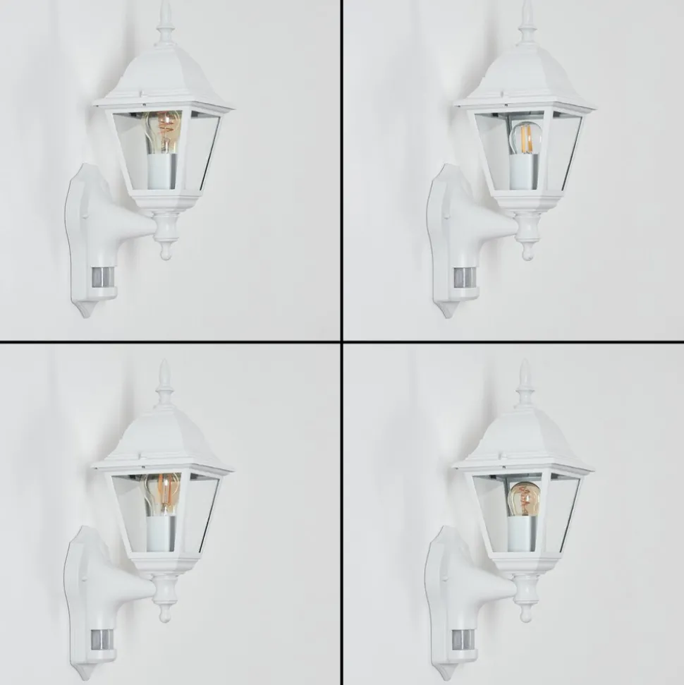 Applique Murale D'Exterieur Naofe Blanc, 1 Lumiere, Detecteur De Mouvement