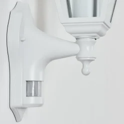 Applique Murale D'Exterieur Naofe Blanc, 1 Lumiere, Detecteur De Mouvement