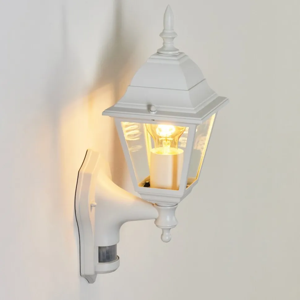Applique Murale D'Exterieur Naofe Blanc, 1 Lumiere, Detecteur De Mouvement