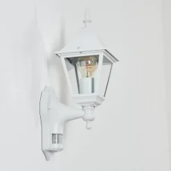 Applique Murale D'Exterieur Naofe Blanc, 1 Lumiere, Detecteur De Mouvement