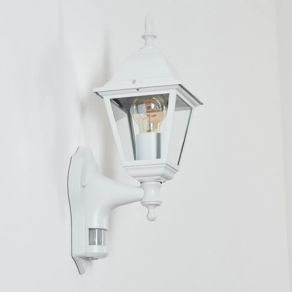Applique Murale D'Exterieur Naofe Blanc, 1 Lumiere, Detecteur De Mouvement