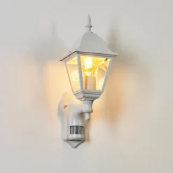 Applique Murale D'Exterieur Naofe Blanc, 1 Lumiere, Detecteur De Mouvement