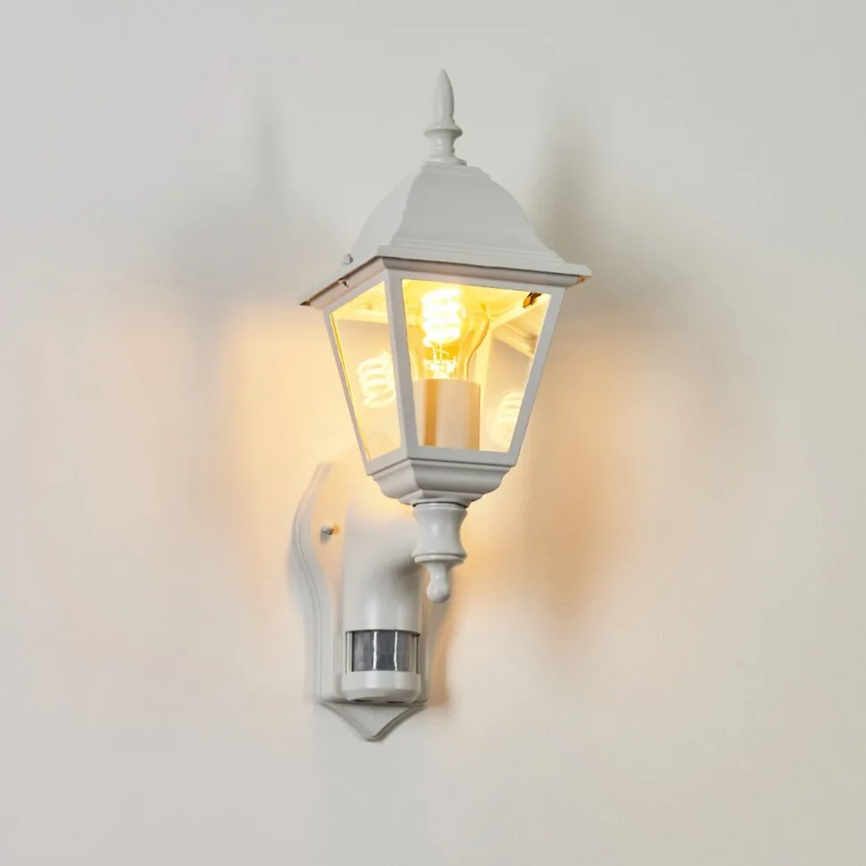 Applique Murale D'Exterieur Naofe Blanc, 1 Lumiere, Detecteur De Mouvement