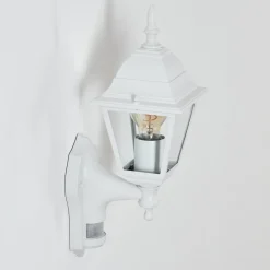 Applique Murale D'Exterieur Naofe Blanc, 1 Lumiere, Detecteur De Mouvement