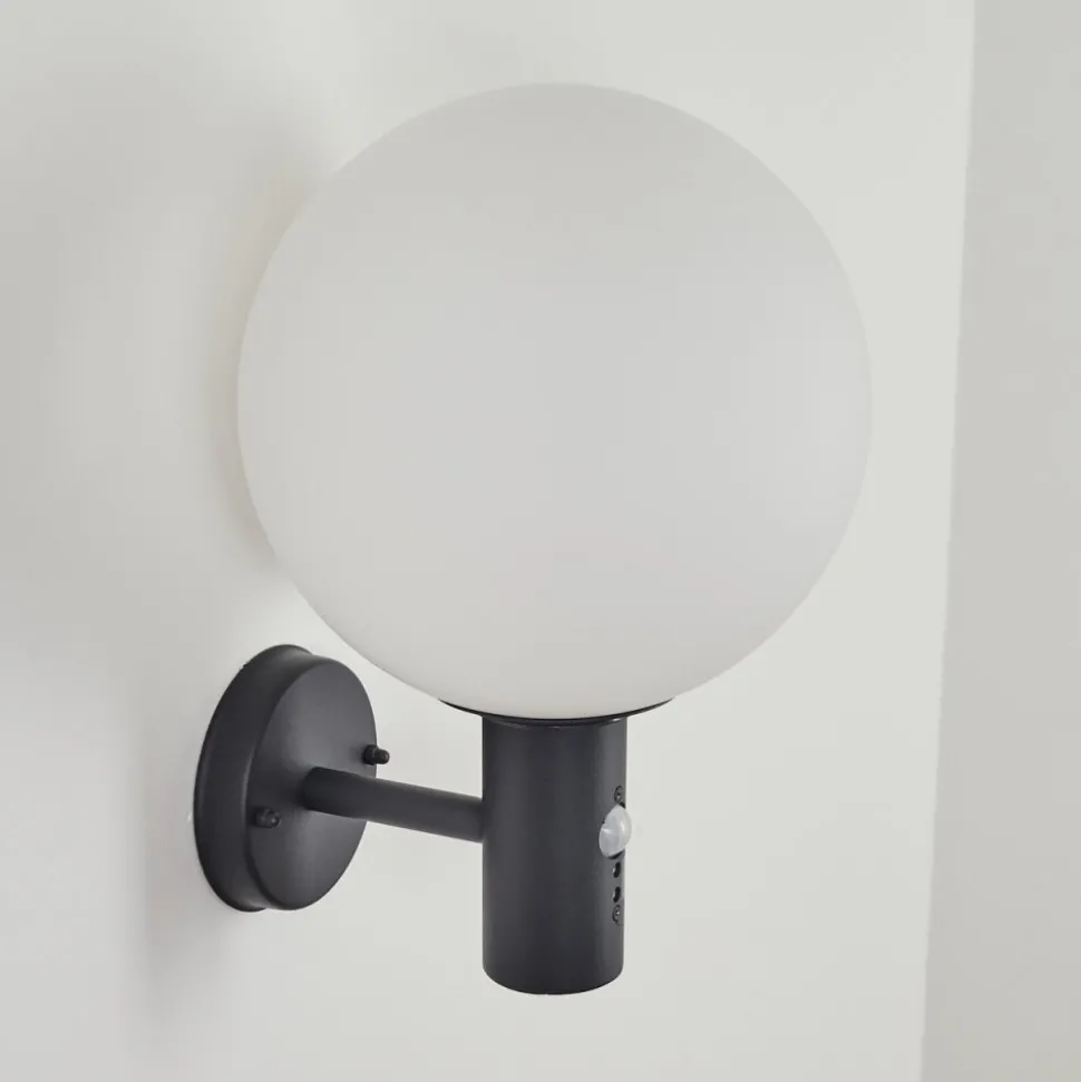 Applique Murale D'Exterieur Bubodefo Anthracite, 1 Lumiere, Detecteur De Mouvement