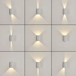 Applique Murale D'Exterieurhoods Led Gris, 2 Lumieres