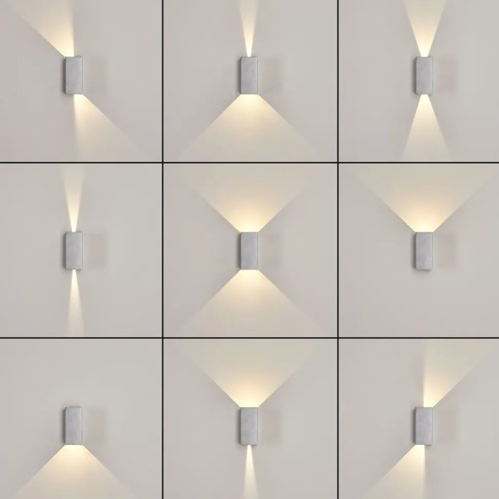 Applique Murale D'Exterieurhoods Led Gris, 2 Lumieres