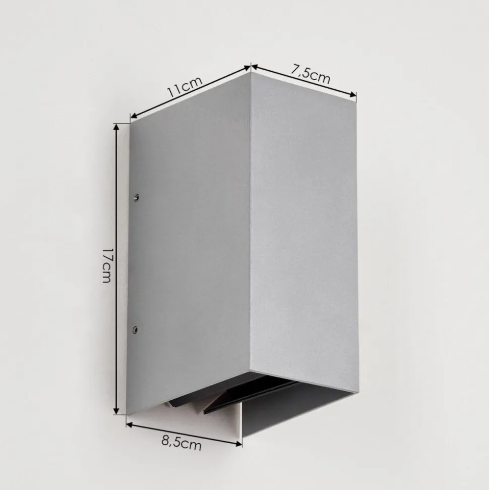Applique Murale D'Exterieurhoods Led Gris, 2 Lumieres