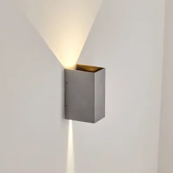 Applique Murale D'Exterieurhoods Led Gris, 2 Lumieres
