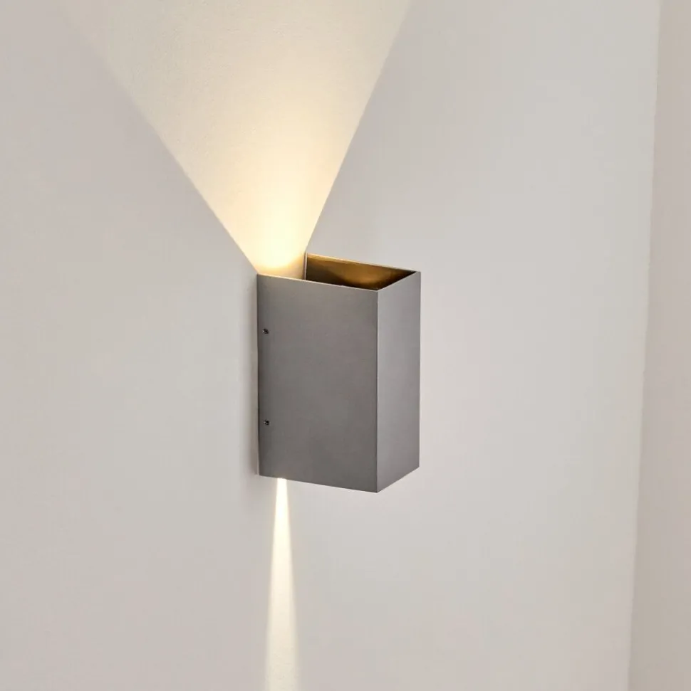 Applique Murale D'Exterieurhoods Led Gris, 2 Lumieres