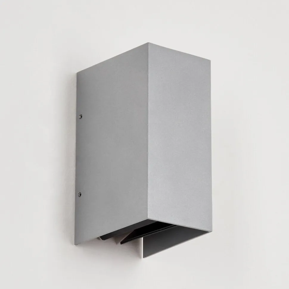 Applique Murale D'Exterieurhoods Led Gris, 2 Lumieres