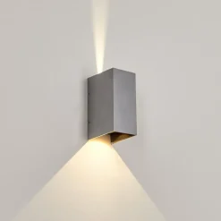 Applique Murale D'Exterieurhoods Led Gris, 2 Lumieres