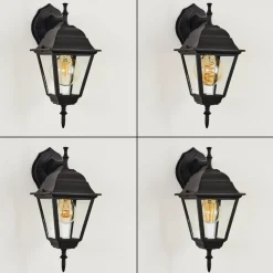 Applique Murale D'Exterieur Naofe Noir, 1 Lumiere