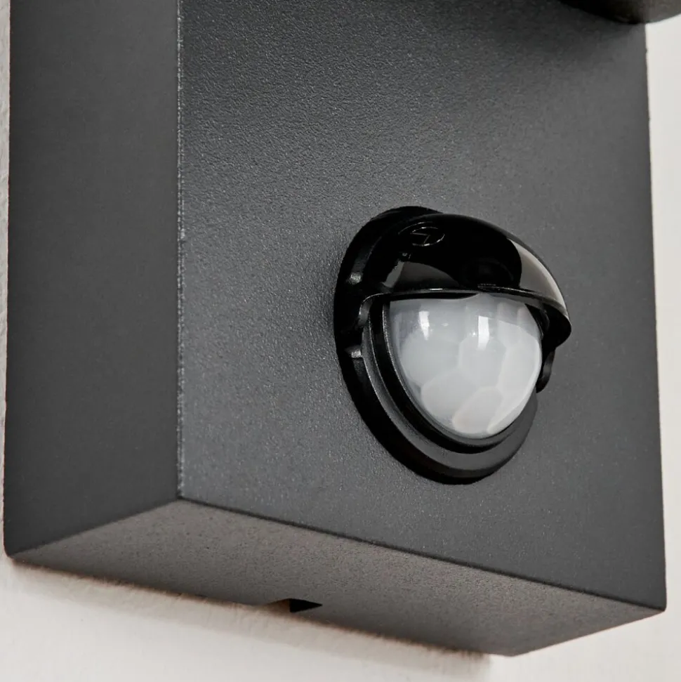 Applique Murale D'Exterieurkingstown Anthracite, Transparent, 2 Lumieres, Detecteur De Mouvement