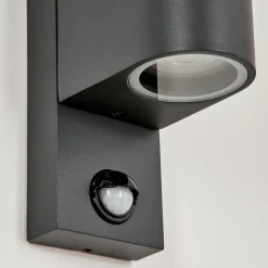 Applique Murale D'Exterieurkingstown Anthracite, Transparent, 2 Lumieres, Detecteur De Mouvement