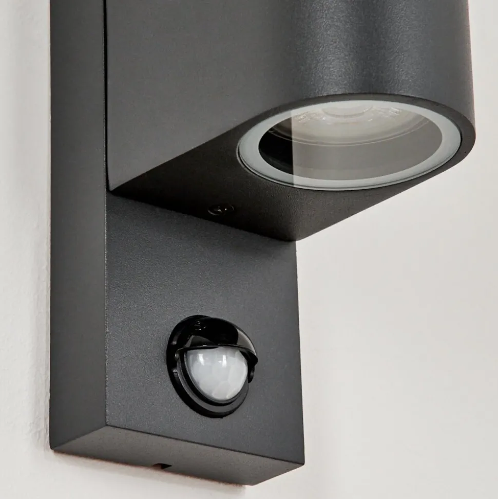 Applique Murale D'Exterieurkingstown Anthracite, Transparent, 2 Lumieres, Detecteur De Mouvement