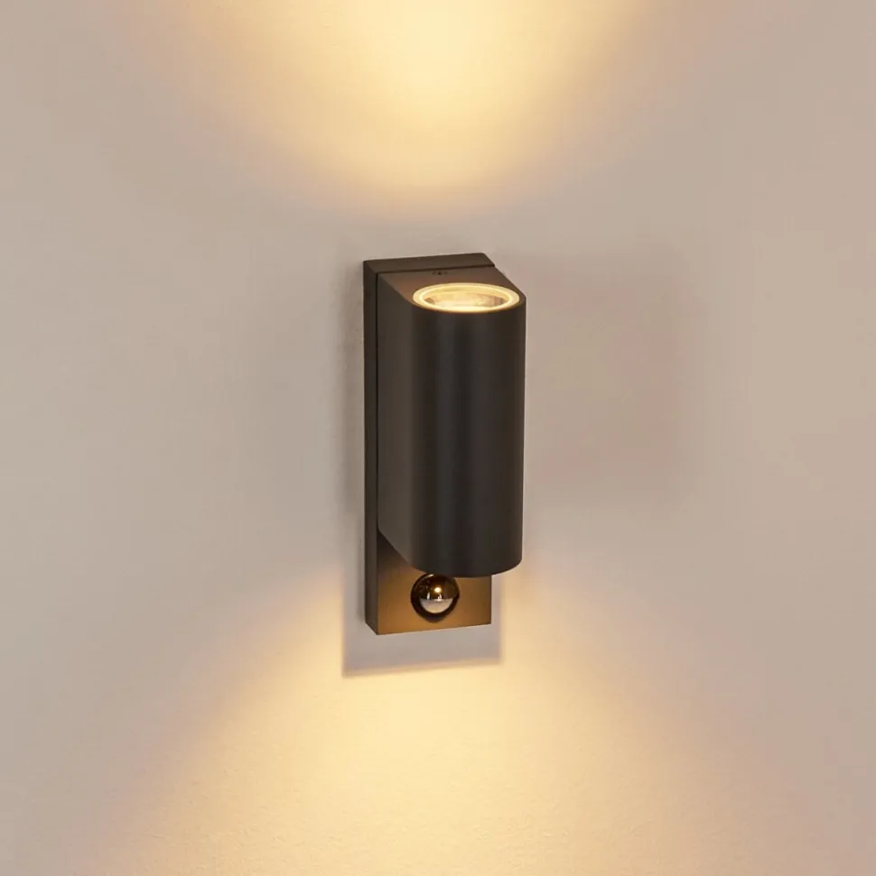 Applique Murale D'Exterieurkingstown Anthracite, Transparent, 2 Lumieres, Detecteur De Mouvement