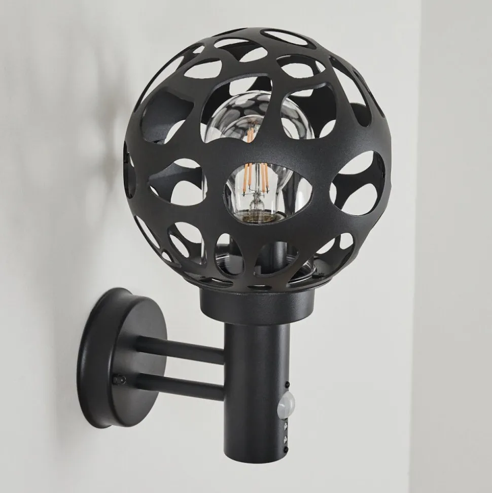 Applique Murale D'Exterieur Saaseg Anthracite, 1 Lumiere, Detecteur De Mouvement