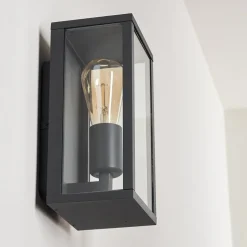 Applique Murale D'Exterieur Kiwalik Noir, 1 Lumiere