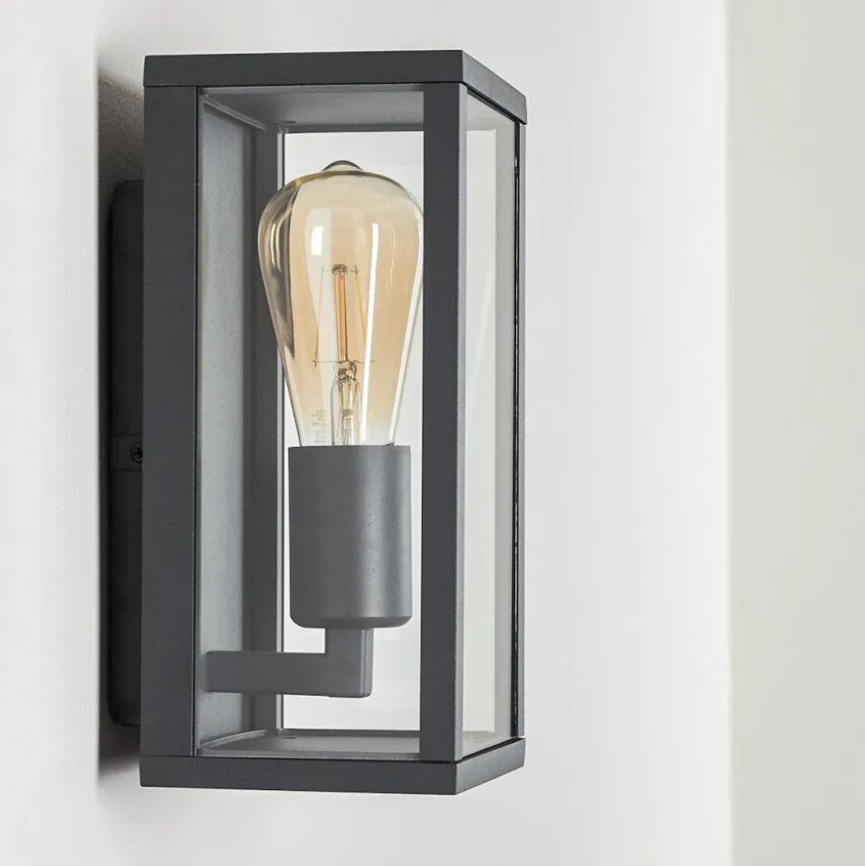 Applique Murale D'Exterieur Kiwalik Noir, 1 Lumiere