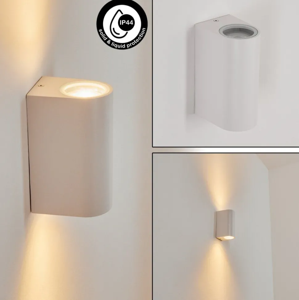 Applique Murale D'Exterieur Kingstown Blanc, 2 Lumieres