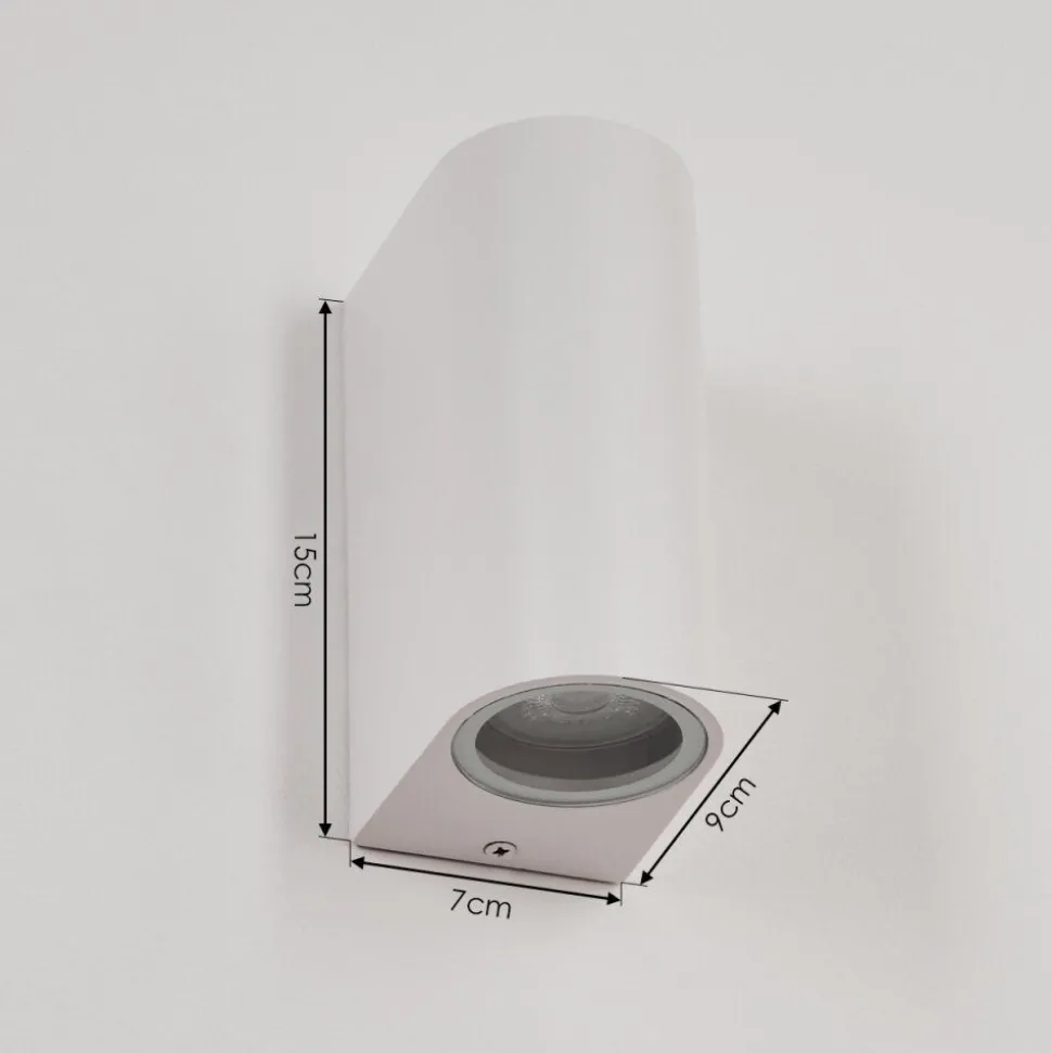 Applique Murale D'Exterieur Kingstown Blanc, 2 Lumieres