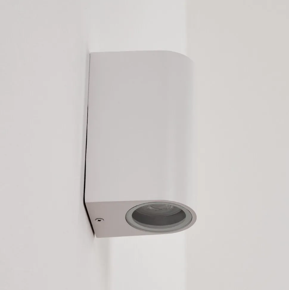 Applique Murale D'Exterieur Kingstown Blanc, 2 Lumieres