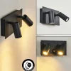 Applique Murale D'Exterieur Saeter Led Noir, 2 Lumieres, Detecteur De Mouvement