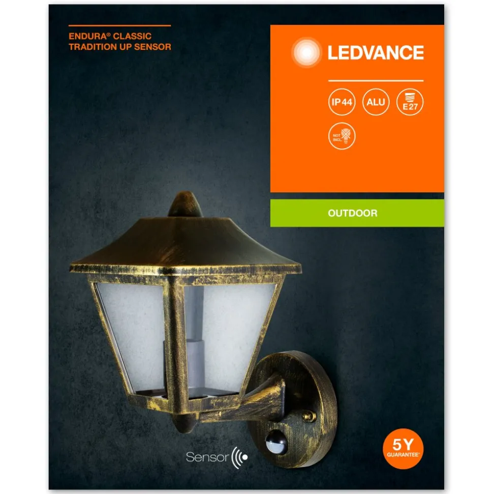 Applique Murale D'Exterieur Ledvance Endura® Or, Noir, 1 Lumiere, Detecteur De Mouvement