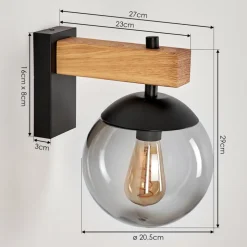 Applique Murale D'Exterieur Pampita Couleur Bois, 1 Lumiere