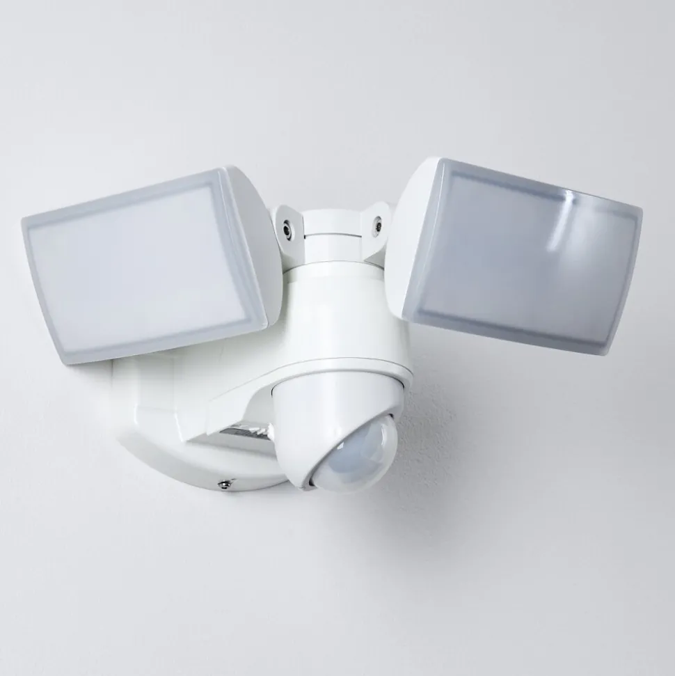 Applique Murale D'Exterieur Foroyar Led Blanc, 2 Lumieres, Detecteur De Mouvement