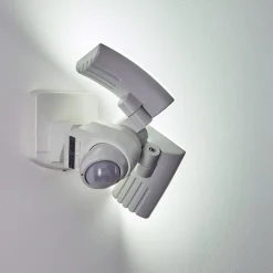 Applique Murale D'Exterieur Foroyar Led Blanc, 2 Lumieres, Detecteur De Mouvement
