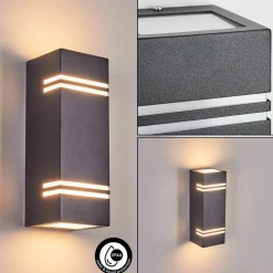 Applique Murale D'Exterieur Fokpo Led Noir, 1 Lumiere