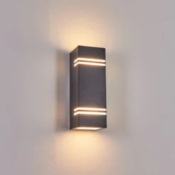 Applique Murale D'Exterieur Fokpo Led Noir, 1 Lumiere