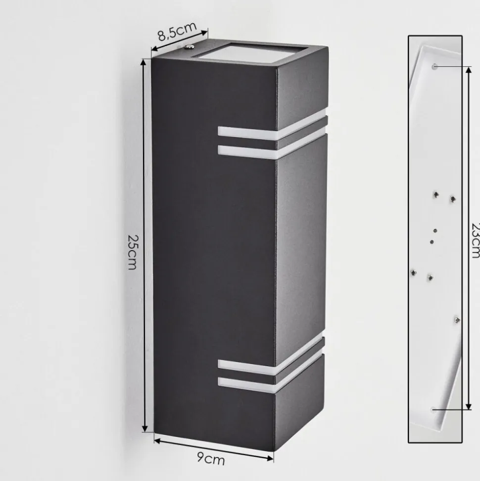 Applique Murale D'Exterieur Fokpo Led Noir, 1 Lumiere