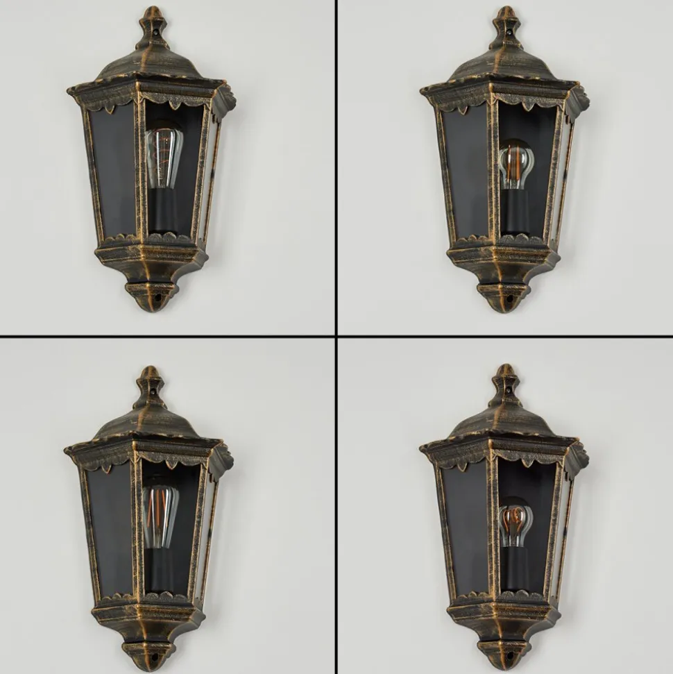 Applique Murale D'Exterieurhongkong Brun, Or, 1 Lumiere