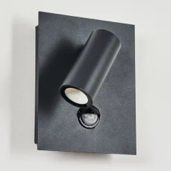 Applique Murale D'Exterieur Saeter Led Noir, 1 Lumiere, Detecteur De Mouvement