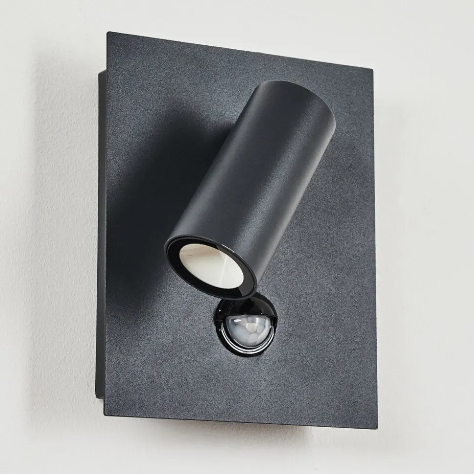 Applique Murale D'Exterieur Saeter Led Noir, 1 Lumiere, Detecteur De Mouvement