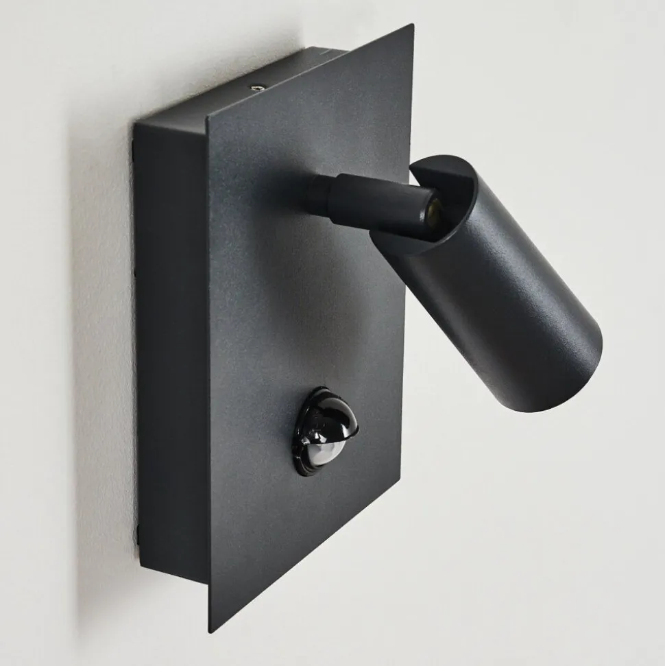 Applique Murale D'Exterieur Saeter Led Noir, 1 Lumiere, Detecteur De Mouvement