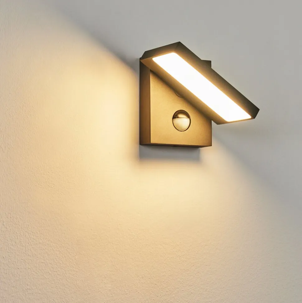 Applique Murale D'Exterieur Lyckan Led Noir, 1 Lumiere, Detecteur De Mouvement
