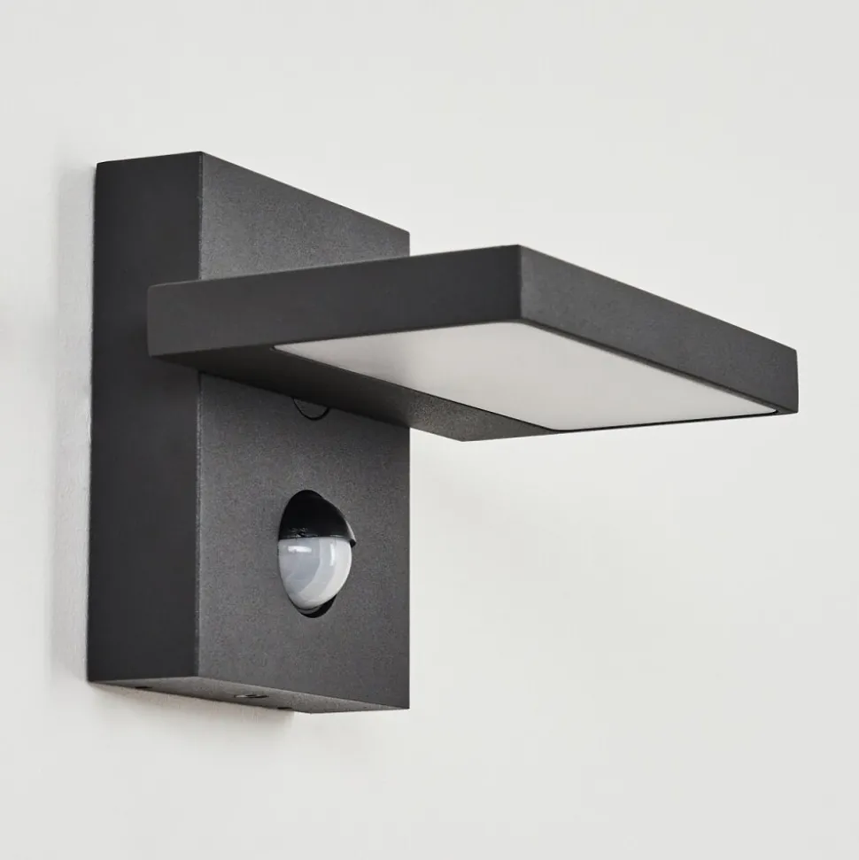 Applique Murale D'Exterieur Lyckan Led Noir, 1 Lumiere, Detecteur De Mouvement