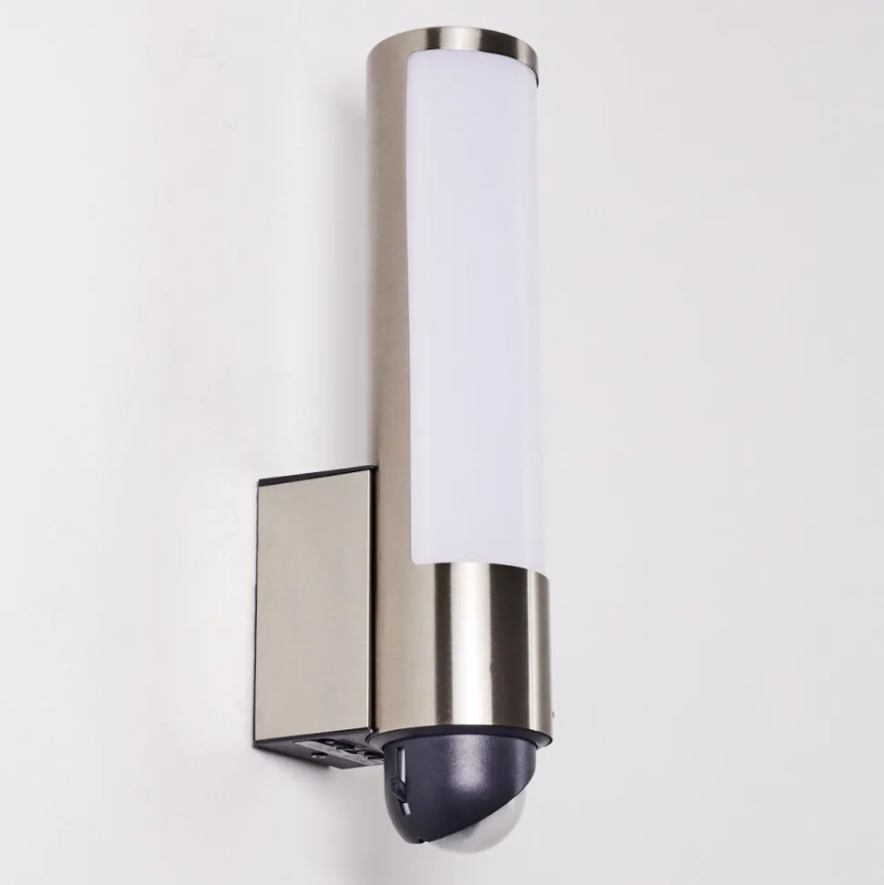 Applique Murale D'Exterieur Vason Led Acier Inoxydable, 1 Lumiere, Detecteur De Mouvement