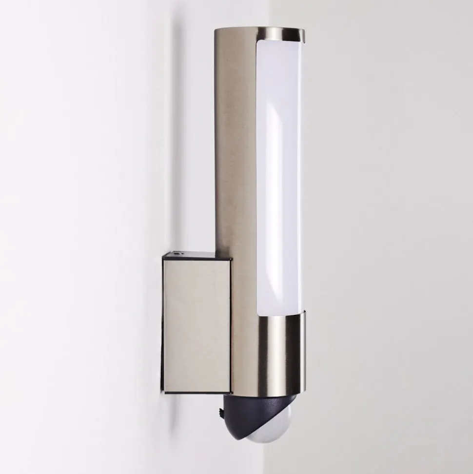 Applique Murale D'Exterieur Vason Led Acier Inoxydable, 1 Lumiere, Detecteur De Mouvement
