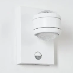 Applique Murale D'Exterieur Borlo Led Blanc, 2 Lumieres, Detecteur De Mouvement