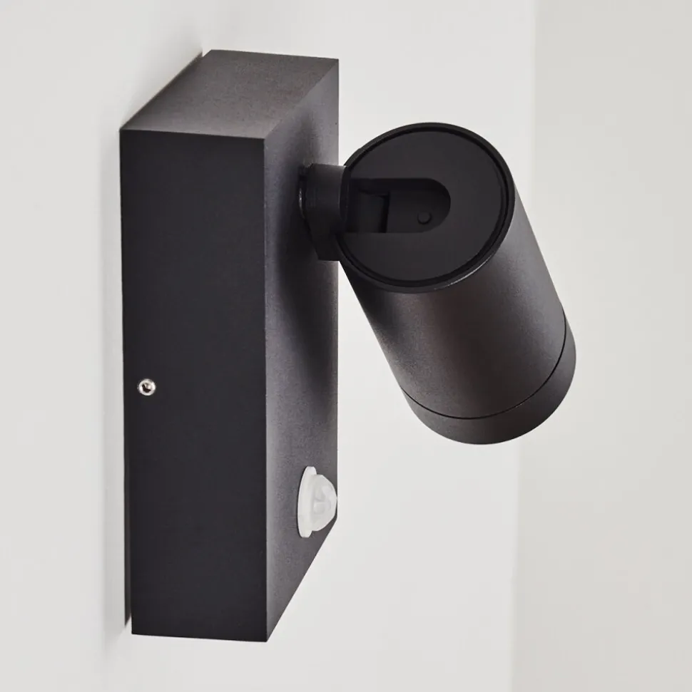 Applique Murale D'Exterieur Hakamken Noir, 1 Lumiere, Detecteur De Mouvement